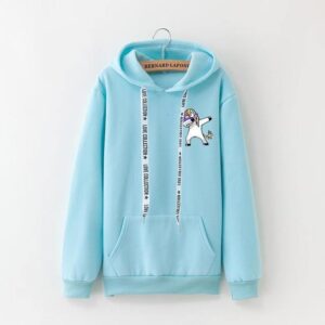 Sweat Licorne Dab Femme Corner Bleu Ciel | LICORNE FASHION