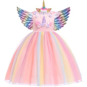 Robe Licorne Arc-d'en-ciel Rose