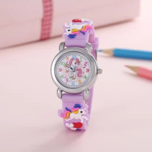 Montre Licorne Joyeuse pour Enfant – Montre Quartz Colorée